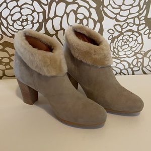 Anthropologie Strena shearling trimmed booties NEW